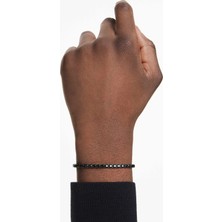 Swarovski Matrix Tennis Bileklik Yuvarlak Kesim Siyah Rutenyum Kaplama Xl