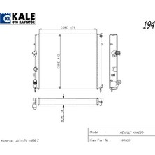 Kale Radyatör Renault Kangoo 1.5 Dci/1.9 D  Peugeot J9 J10 1 Sıra Alüminyum Brazing Sistem (1 Ad )