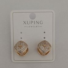 Xuping Kaliteli Paslanmaz Çelik Antialerjik Zirkon Taşlı Kare Model Küpe
