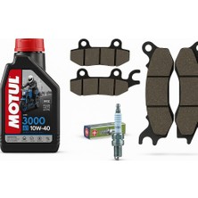 OEM Mondial Strada 125 Bakım Seti (Ön Balata+ Arka Balata+Ngk Buji+Motul 3000 Yağ) R&n Store