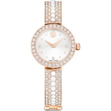 Swarovski Matrix Pearl Bangle Halka Bileklik Saat Isviçre Üretimi Kristal Bileklik Pembe Altin Rengi