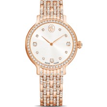 Swarovski Imber Saat Isviçre Üretimi Metal Bileklik Pembe Altin Rengi Kaplama