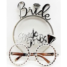 Zero Land Cosmotex Bride Yazılı Taç ve Bride To Be Yazılı Gözlük Seti Gümüş Renk