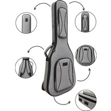 Erga Müzik Gri Keten Profesyonel Gigbag Klasik Gitar Kılıf-Çanta-Su Geçirmez