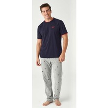 Mod Collection 3410 Erkek Bisiklet Yaka Kısa Kollu Pijama Takım