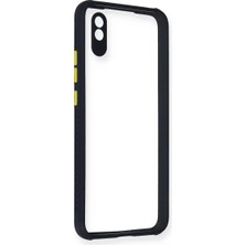 Renas Store Newface Redmi 9A Kılıf Miami Şeffaf Silikon - Lacivert
