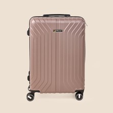 Matmel Vertical Line Orta Boy Abs Valiz - Platin - 66X45X26 cm