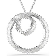 Swarovski Matrix Kolye Baget Kesim Beyaz Rodyum Kaplama