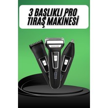 Renas Store Tıraş Makinesi 3 Başlıklı T Başlıklı Hassas Ciltlere Özel Saç Sakal Vücut Kulak Burun