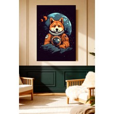 Mushen Studio Astronot Shiba Inu Köpek Kanvas Tablo Modern Duvar Dekoru Sanat Eseri Çerçevesiz Ev Ofis