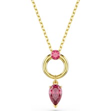 Swarovski Mesmera Kolye Karişik Kesim Kirmizi Altin Rengi Kaplama