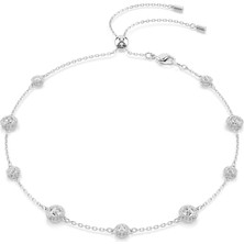 Swarovski Una Angelic Kolye Yuvarlak Kesim Çift Tarafli Motifler Beyaz Rodyum Kaplama