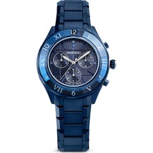 Swarovski Dextera Chrono Saat 39 mm Isviçre Üretimi Metal Bileklik Mavi Mavi Yüzey