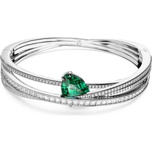 Swarovski Hyperbola Bangle Bileklik Yeşil Rodyum Kaplama M