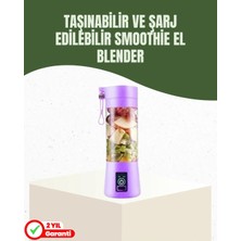 Renas Store USB Şarjlı Portatif Blender 380ML Çelik 304 Bıçaklı Smoothie Maker