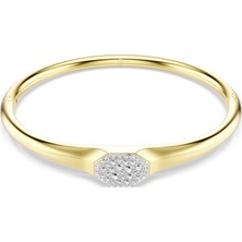 Swarovski Dextera Bangle Bileklik Yuvarlak Kesim Beyaz Sari Altin Rengi Kaplama S S
