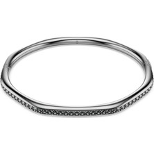 Swarovski Dextera Bangle Bileklik Sekizgen Round Cut Beyaz Rutenyum Kaplama S S