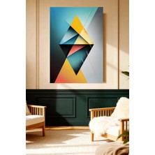Mushen Studio Soyut Geometrik Üçgen Kanvas Tablo Modern Duvar Dekoru Sanat Eseri Çerçevesiz Ev Ofis