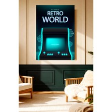 Mushen Studio Classic Retro World Arcade Makinesi Kanvas Tablo Retro Duvar Dekoru Sanat Eseri Çerçevesiz Ev Ofis