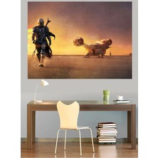 Mushen Studio The Mandalorian Çöl Uzay Gemisi Kanvas Tablo Star Wars Duvar Dekoru Sanat Eseri Çerçevesiz Ev Ofis