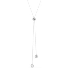 Swarovski Una Angelic Y Kolye Yuvarlak Kesim Beyaz Rodyum Kaplama