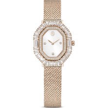 Swarovski Matrix Octagon Saat Metal Bileklik Altin Ton Şampanya Altin Rengi Kaplama Std