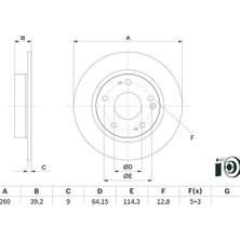 Bosch Fren Diski Arka Honda Civic Hb 1.0 Vtec Turbo 1.5 Vtec Turbo Hatchback; Civic 1.6 I-Dtec (2 Ad )