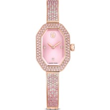 Swarovski Dextera Bangle Bileklik Saat Isviçre Üretimi Metal Bileklik Pembe Pembe Altin Rengi Kaplam