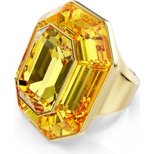 Swarovski Lucent Kokteyl Yüzük Octagon Şekil Sari Altin Rengi Kaplama 55