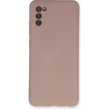 Samsung Galaxy A03S Kılıf Nano Içi Kadife Silikon - Pudra