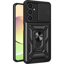 Renas Store Galaxy A15 4g Kılıf Pars Lens Yüzüklü Silikon - Siyah