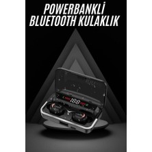 Renas Store Bluetooth Kulaklık Dijital Şarj Göstergeli Powerbankli Bass Özellikli Kablosuz Kulakiçi 5.1 Mikrofo