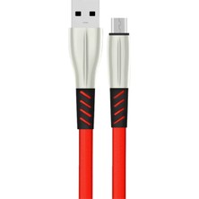 Renas Store S88 Metal Uçlu Micro USB Kablo 1m 2.4A - Kırmızı