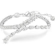 Swarovski Matrix Bileklik Mixed Cuts Beyaz Rodyum Kaplama M