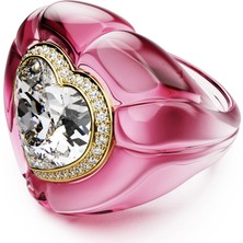 Swarovski Dulcis Kokteyl Yüzük Kalp Kesim Pavé Kalp Pembe 58