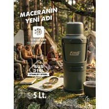 Fms 5 Lt Kampçı Termos | 316 Antibakteriyel Paslanmaz Çelik | Sıcak & Soğuk Tutma |