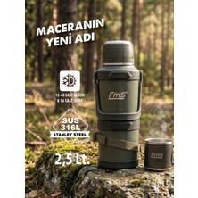 Fms 2,5 Lt Kampçı Termos | 316 Antibakteriyel Paslanmaz Çelik | Sıcak & Soğuk Tutma |