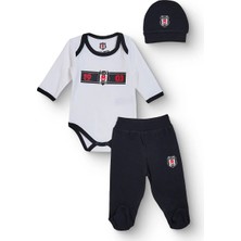 Beşiktaş Unisex Body-Alt-Şapka Lisans Baskılı Çıtçıtlı Bisiklet Yaka Long Sleeve Patikli