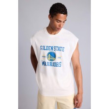 DeFacto %100 Pamuk NBA Golden State Warriors Oversize Atlet H3817AX26SM