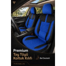 Trobus Chevrolet Lacetti 2003-2009 Uyumlu Apex Serisi Tay Tüyü Bel Destekli Mavi Siyah Koltuk Kılıfı