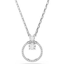 Swarovski Constella Kolye Round Cut Beyaz Rodyum Kaplama