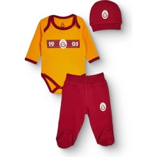 Galatasaray Unisex Body-Alt-Şapka Lisans Baskılı Çıtçıtlı Bisiklet Yaka Long Sleeve Patikli