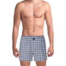The Don Lacivert - Gri Erkek Desenli Boxer TDNPOP124