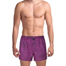 The Don Siyah - Fuşya Erkek Desenli Boxer TDNPOP129