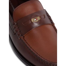 Tommy Hilfiger Kahve Erkek Deri Klasik Ayakkabı Hılfıger Penny Crust Lth Loafer