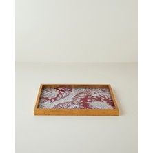 English Home Carolie Cam Dekoratif Tepsi 30x42 cm Bordo