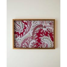 English Home Carolie Cam Dekoratif Tepsi 30x42 cm Bordo