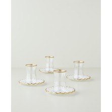 English Home Laccy Cam 8 Parça 4 Kişilik Çay Seti 170 ml Gold