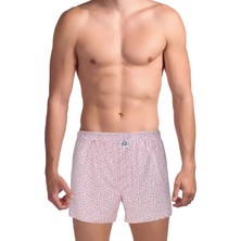 The Don Beyaz - Pembe Erkek Desenli Boxer TDNPOP134