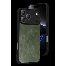 Elma Shop Iphone 17 Pro Aras Deri Kapak - Yeşil